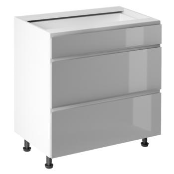 Alsószekrény, fehér/szürke extra magasfényű HG, AURORA D80S3 kép