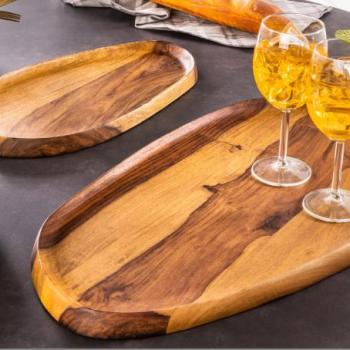 AMAZONAS 2 részes barna fa tálca kép