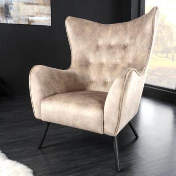 AMSTERDAM pezsgőszínű bársony fotel kép