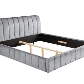 AMSTERDAM szürke bársony ágy 160x200 cm kép