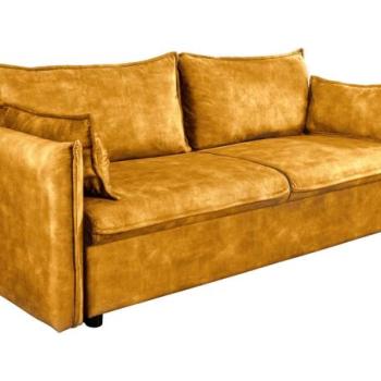 APARTMENT sárga bársony kanapéágy kép