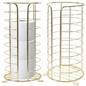 Aranyszínű fém WC-papír tartó fényes kivitelben kép