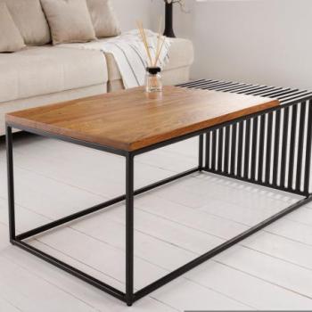 ARCHITECTURE barna tömörfa dohányzóasztal 100cm kép