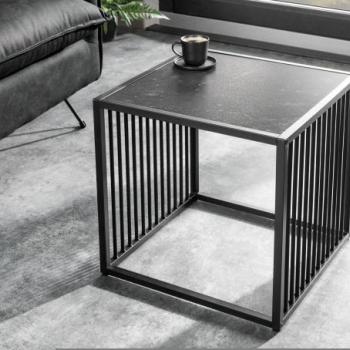 ARCHITECTURE fekete márvány mintázatú dohányzóasztal 40cm kép