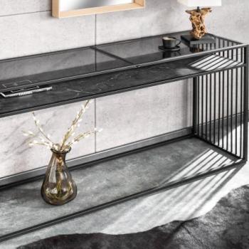 ARCHITECTURE fekete márvány mintázatú konzol asztal 120cm kép