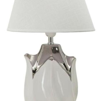 Asztali lámpa, kerámia - szövet, fekete - ezüst - ECLOSION kép