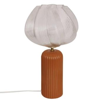 Asztali lámpa, kerámia - üveg, barna - FLAME kép