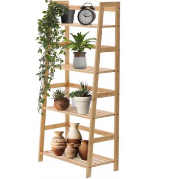 Bambusz könyvespolc 4 polccal 57 x 30 x 120 cm kép