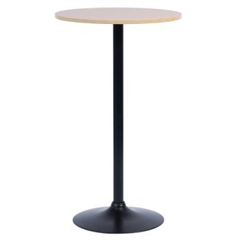Bárasztal, tölgy/fekete, 60 cm átmérő, MAZEN kép