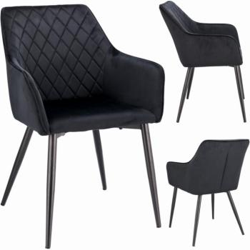 Bársony étkezőszék APIS fekete kép