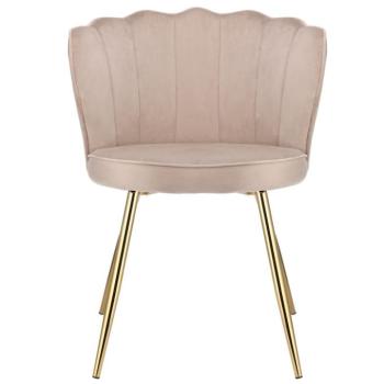 Bársony étkezőszék FIORE kagyló alakban bézs kép