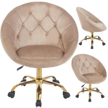 Bársony irodai szék RUNDO bézs kép