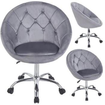 Bársony irodai szék RUNDO szürke kép