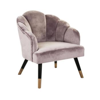 Bársony szövet fotel, pasztell lila - PAPILLON kép