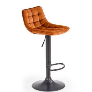 Bárszék, állítható magassággal, bársony - fém, barna - fekete - FLIP kép