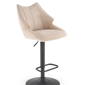 Bárszék, állítható magassággal, szövet - fém, bézs - fekete - VOYONS kép