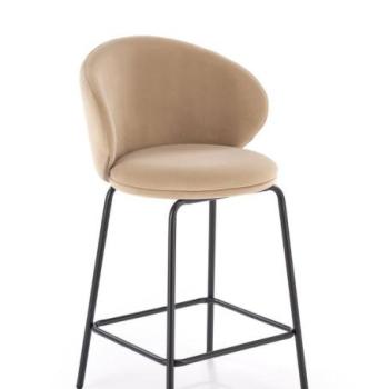 Bárszék, bársony - fém, bézs - fekete - VUE kép