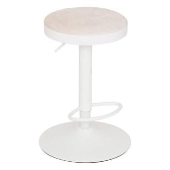 Bárszék velúr - fém, állítható 60-76 cm bézs, fehér - BOUTON kép