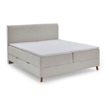 Bézs boxspring ágy tárolóhellyel 160x200 cm Memphis - Meise Möbel kép