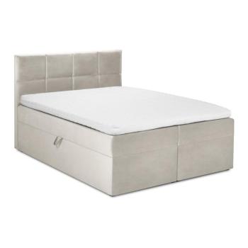 Bézs boxspring ágy tárolóhellyel 160x200 cm Mimicry – Mazzini Beds kép