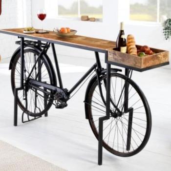 BICYCLE barna mangófa konzol asztal 195cm kép