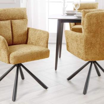 BIG GEORGE mustársárga szövet forgószék kép