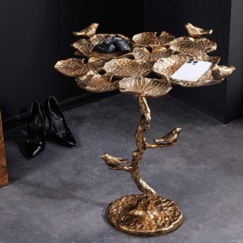 BIRDS réz antik levélmintás kültéri lerakóasztal kép