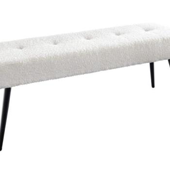 BOUTIQUE fehér bouclé ülőpad 100cm kép