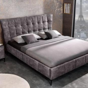 BOUTIQUE szürke bársony ágy 180x200cm kép