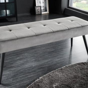 BOUTIQUE szürke bársony ülőpad 100cm kép