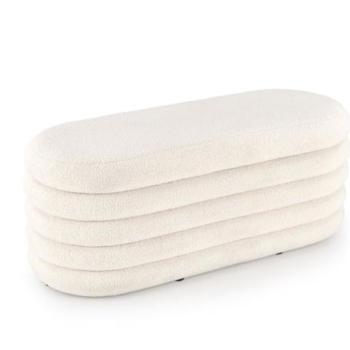 Buklé szövet pad, tároló funkcióval, krémszínű - MANILLE kép