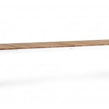 CAMERON II fehér teakfa bővíthető kerti étkezőasztal 253-384cm kép