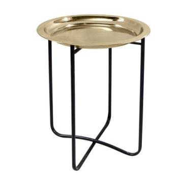 CASABLANCA sárgaréz lerakóasztal levehető tálcával arany kép