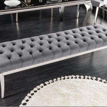 CASTLE DELUXE szürke szövet ülőpad 165cm kép