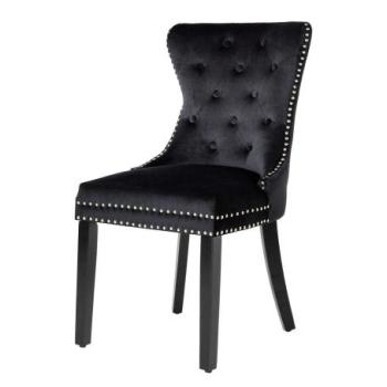 CASTLE fekete bársony szék kép