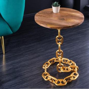 CHAIN arany mangófa asztallap 55cm kép