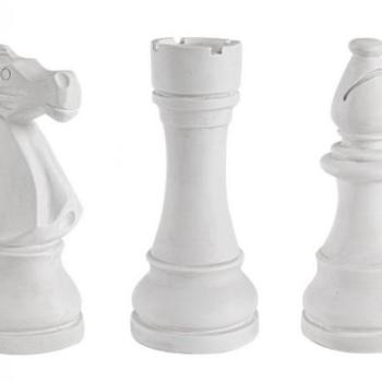 CHESS fehér üvegszál dísztárgy 3db kép