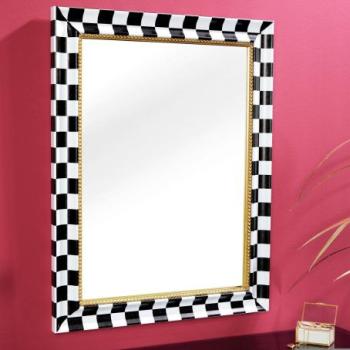 CHESS fekete fenyőfa fali tükör 80cm kép