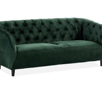 Chesterfield kanapé Augusta 164, Sötétzöld, 79x205x83cm, Lábak: Fa kép