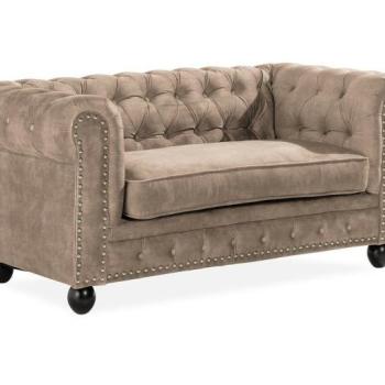 Chesterfield kanapé Augusta 167, Bézs, 78x169x86cm, Lábak: Fa kép