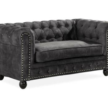 Chesterfield kanapé Augusta 167, Sötétszürke, 78x169x86cm, Lábak: Fa kép