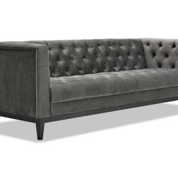 Chesterfield kanapé Concept 55 196, Szürke, 76x215x74cm, Lábak: Fa kép