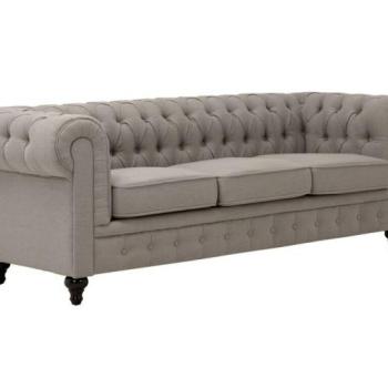 Chesterfield kanapé Manor House B111, Szürke, 75x224x85cm, Lábak: Fa kép