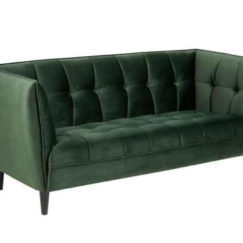 Chesterfield kanapé Oakland 314, Sötétzöld, 80x182x82cm, Lábak: Fa,Eukaliptusz, Kaucsuk kép