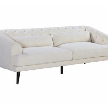 Chesterfield kanapé Riverton 774, Fehér, 96x224x79cm, Lábak: Fa kép