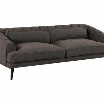 Chesterfield kanapé Riverton 774, Szürke, 96x224x79cm, Lábak: Fa kép