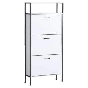 Cipőtároló, 3 soros, fehér, TREDIS kép