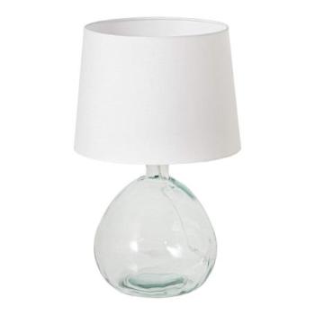 CLASSIC újrahasznosított üveg fehér asztali lámpa lámpaernyővel kép