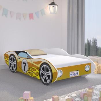 Corvetta autós gyerekágy 140 x 70 cm - sárga kép