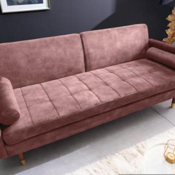 COUTURE rózsaszín velúr kanapé 195cm kép